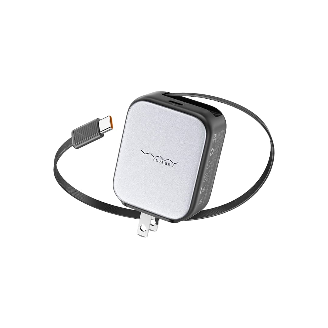 Vyvylabs Swiftshine GaN Fast Charger 30W C (with Retractable C Cable) US Version