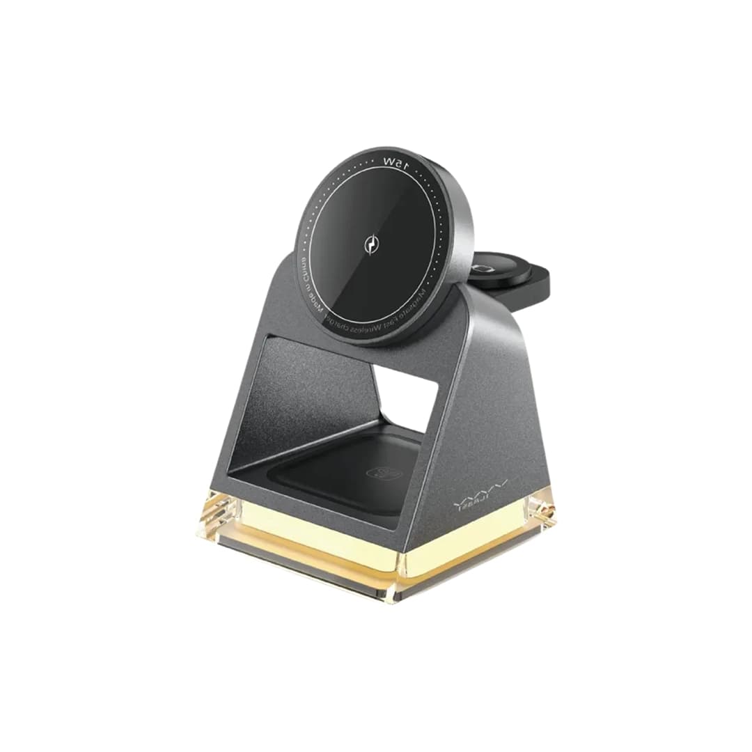 Vyvylabs W83 3 in 1 Wireless Charger 15W (With LED Light) Tarnish