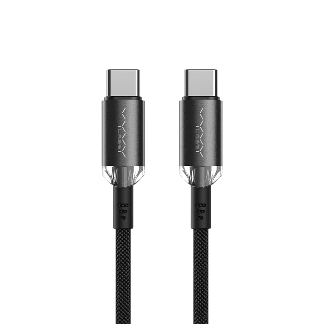 Vyvylabs Crystal Series Fast Charging Data Cable Type-C to Type-C 60W 1M Black