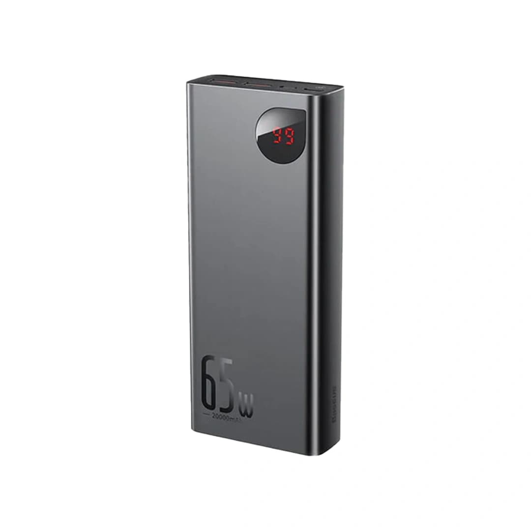 Baseus Adaman Metal Digital Display Quick Charge Power Bank 20000mAh 65W Black （With Simple Series Charging Cable USB to Type-C 3A 0.3m Black )