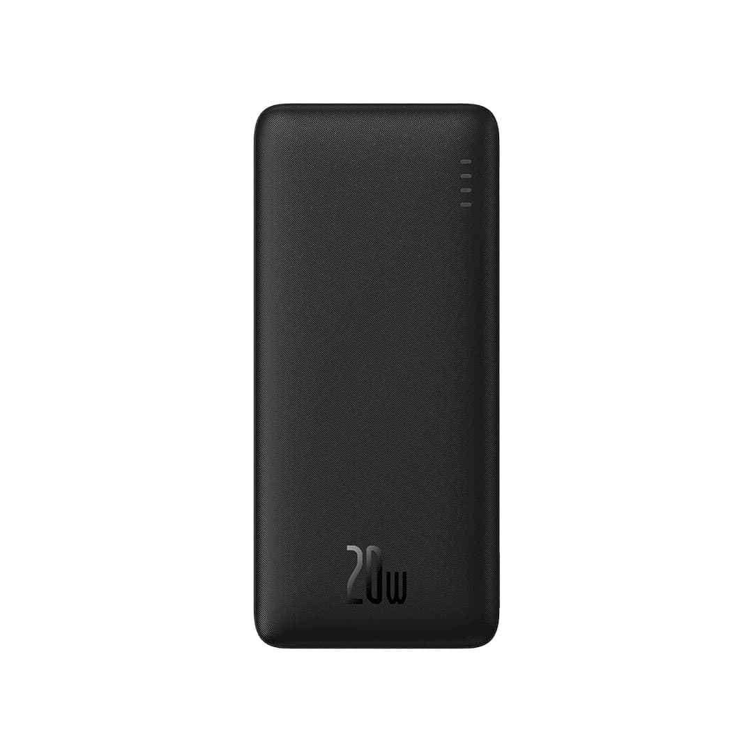OS-Baseus Airpow Fast Charge Power Bank 20000mAh 20W  Cluster Black  (With Simple Series Containing universal USB to Type-C 50cm Black