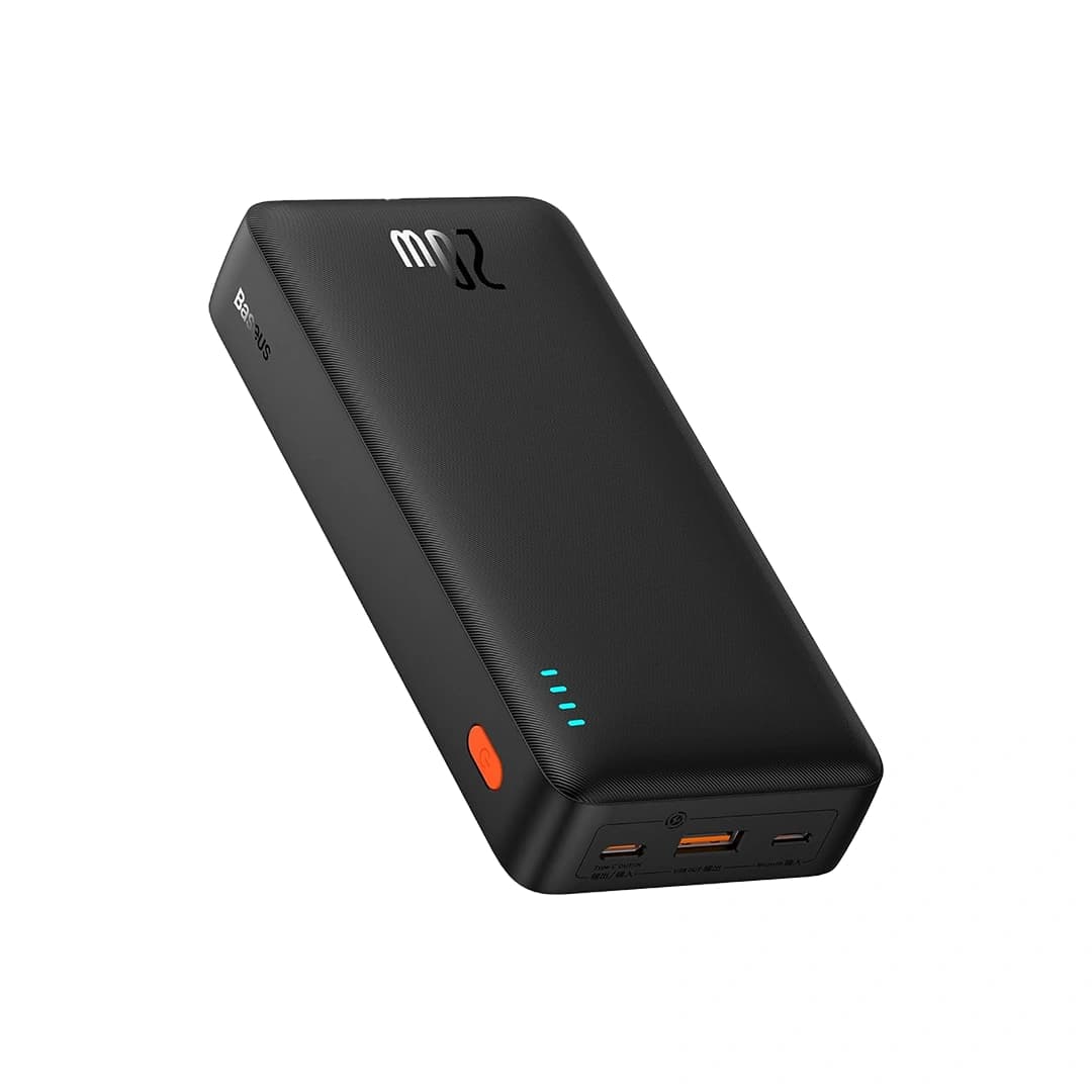 OS-Baseus Airpow Fast Charge Power Bank 20000mAh 20W  Cluster Black  (With Simple Series Containing universal USB to Type-C 50cm Black