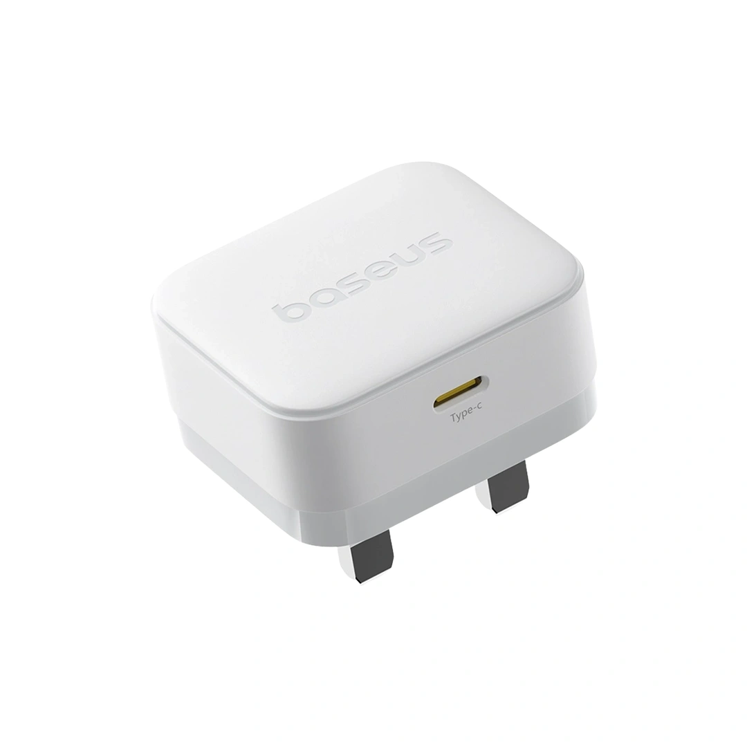 OS-Baseus Palm Fast Charger C+U 20W US Moon White (with Baseus Mini White Cable USB-C to USB-C 60W (20V/3A) 1m Moon White)