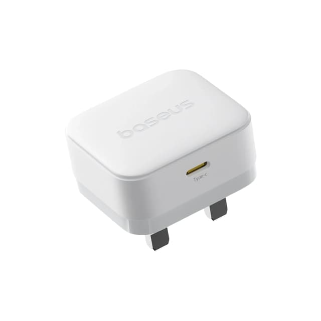 OS-Baseus Palm Fast Charger C+U 20W US Moon White (with Baseus Mini White Cable USB-C to USB-C 60W (20V/3A) 1m Moon White)