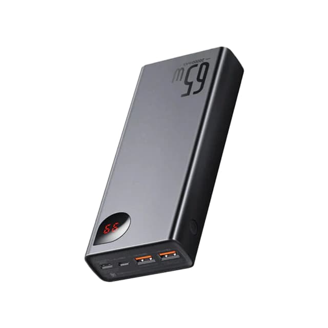 Baseus Adaman Metal Digital Display Quick Charge Power Bank 20000mAh 65W Black （With Simple Series Charging Cable USB to Type-C 3A 0.3m Black )