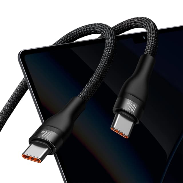 Baseus Flash Series Ⅱ One-for-Two Fast Charging Cable Type-C to C+C 100W 1.5m Black-CASS060001