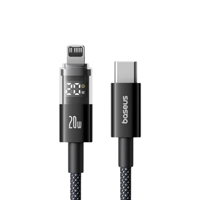 Baseus Display Fast Charging Data Cable Type-C to Lightning 20W 1M - Black